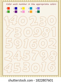 Un juego para los niños. Consolidamos el conocimiento de los números. cumplimentar los números según la muestra