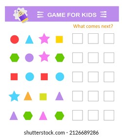 A game for children. What comes next? Attention tasks. IQ training test. 