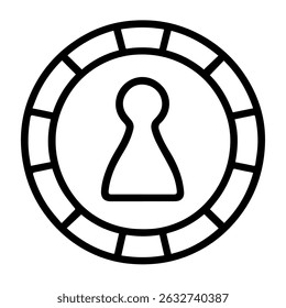 game chip icon on white background vector
Vector line icon board games