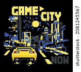 game city now pixels 8 bit black yellow car