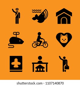 game, client, tour and businessman icon set. Vector illustration for web and design.