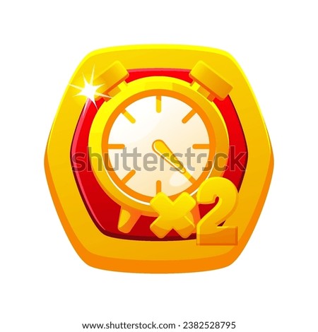 Game clock or time icon. Double or add the time icon. Vector graphic user interface element for mobile app.