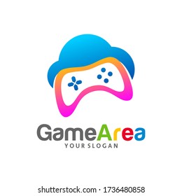 Game Cloud logo vector template, Creative Cloud Gamepad logo design concepts, Icon symbol