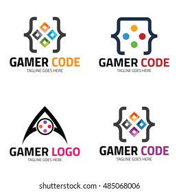 Game Code logo design template ,Gamer logo set ,Vector illustration