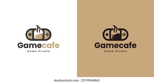 game coffee vector logo design