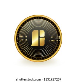 Game Com Cryptocurrency Black Coin Isolated