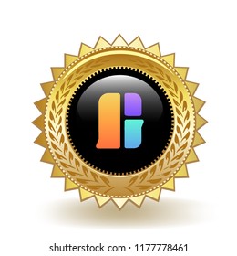 Game Com Cryptocurrency Coin Gold Badge Medal Award