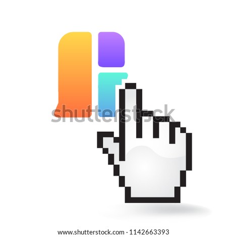 Game Com Cryptocurrency Coin Sign Hand Cursor Click Isolated