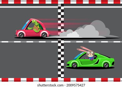 In game competition continue player used high speed car for win in racing game. competition e-sport car racing. Vector illustration in 3d style design