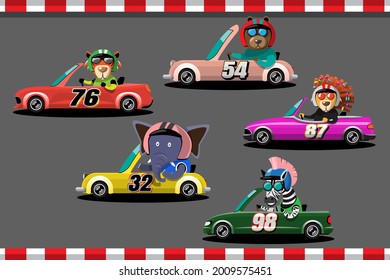 In game competition continue player used high speed car for win in racing game. competition e-sport car racing. Vector illustration in 3d style design