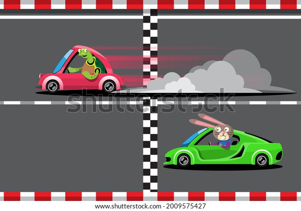 In game competition continue player used\
high speed car for win in racing game. competition e-sport car\
racing. Vector illustration in 3d style\
design