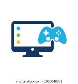 Game Computer Logo Icon Design