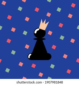 Game Concept. Chess pattern. Stock Illustration. Flat style Design 