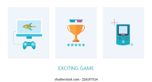 game concept icon set 