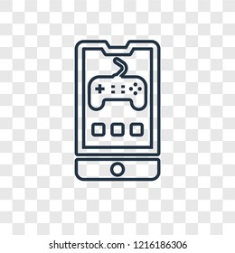 Game concept vector linear icon isolated on transparent background, Game concept transparency concept in outline style