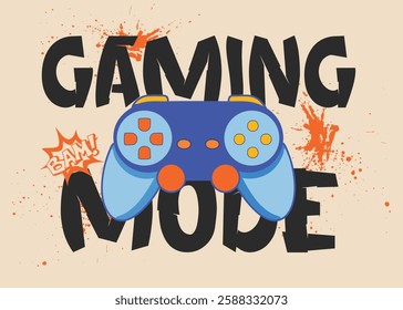 Game Consol Graphic Design, Game Slogan, Brush with Graffiti Design Vector Illustration