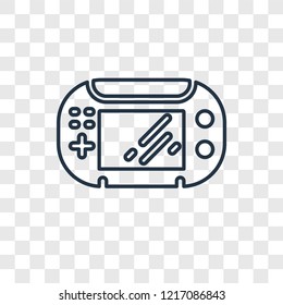Game console concept vector linear icon isolated on transparent background, Game console concept transparency concept in outline style