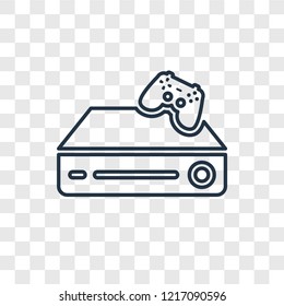 Game console concept vector linear icon isolated on transparent background, Game console concept transparency concept in outline style