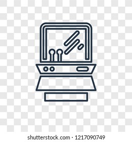 Game console concept vector linear icon isolated on transparent background, Game console concept transparency concept in outline style