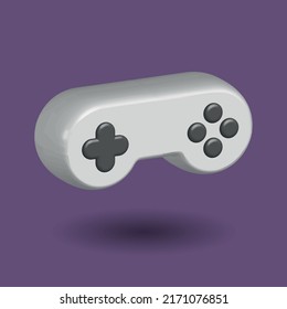 game console or game controller. Computer gaming. 3d vector icon. Cartoon minimal style.