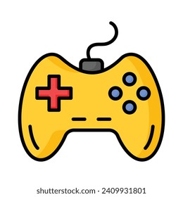 Game console or game controller, computer gaming, gamepad vector, icon of joystick gamepad