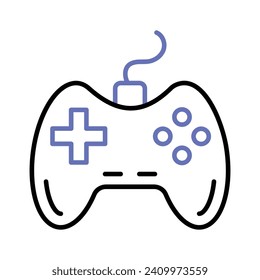 Game console or game controller, computer gaming, gamepad vector, icon of joystick gamepad