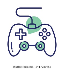 Game console or game controller, computer gaming, gamepad vector, icon of joystick gamepad