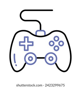 Game console or game controller, computer gaming, gamepad vector, icon of joystick gamepad