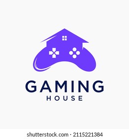 Game Console Controller House Icon Logo Design Graphic Template