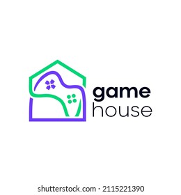 Game Console Controller House Icon Logo Design Graphic Template