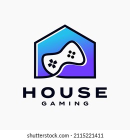 Game Console Controller House Icon Logo Design Graphic Template