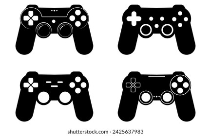 Game console or game controller icons. Vector illustration
