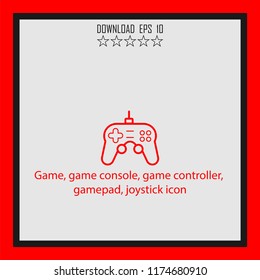 Game, game console, game controller  line icon