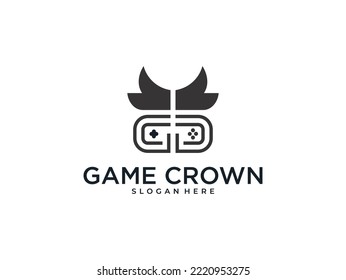 game console crown logo design
