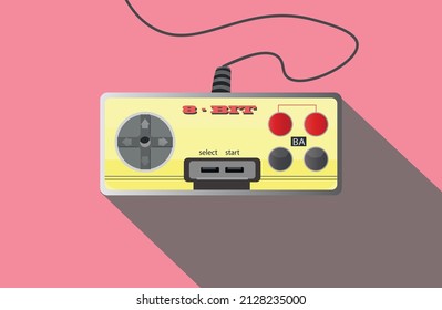 Game console from a dandy-type console from the 80s. Flat illustration in retro style 