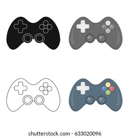 Game console game device. Game console gray color. The device for playing oval shape.Illustration for web and mobile design.