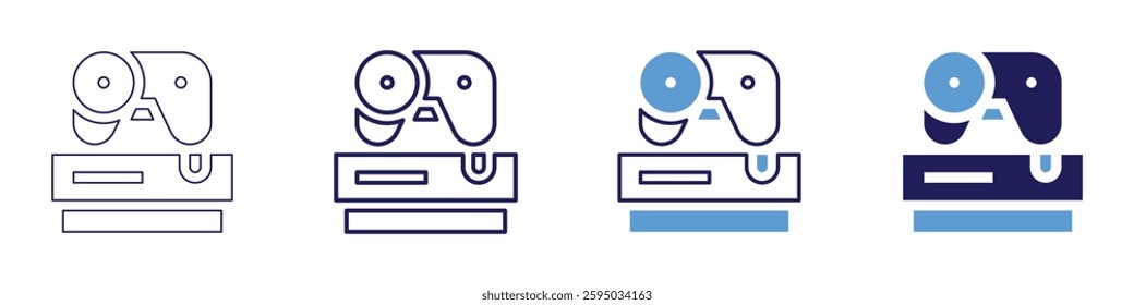 Game console device icon in 4 different styles. Thin Line, Line, Bold Line, Duotone. Duotone style. Editable stroke.