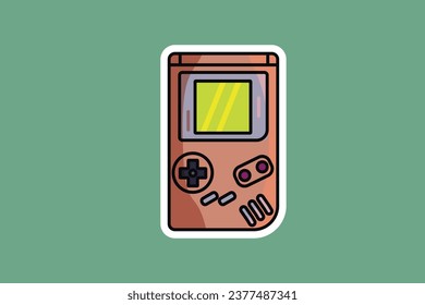 Game Console Device Sticker vector illustration. Technology gaming objects icon concept. Game controller or game console sticker vector design. Gaming mascot logo.