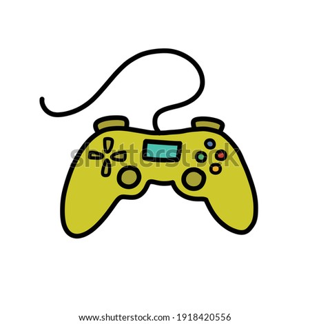 game console doodle icon, vector illustration