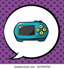 game console doodle, speech bubble