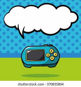 game console doodle, speech bubble