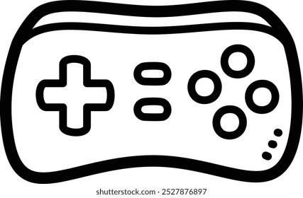 Game console doodle vector icon and illustration