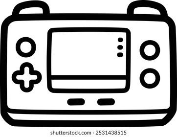 Ícone e ilustração do vetor de doodle do console do jogo