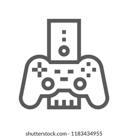 Game Console. Electronic Devices Vector Line Icon. Editable Stroke. 48x48 Pixel Perfect