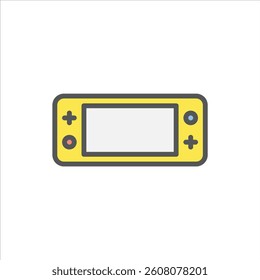 Game Console filled outline icon. gaming color line illustration.