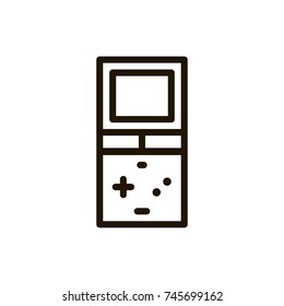 Game console flat icon. Single high quality outline symbol of control for web design or mobile app. Thin line signs of game for design logo, visit card, etc. Outline pictogram of arcade