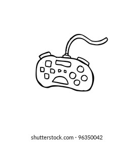game console , gadget and joypad cartoon doodle, vector illustration