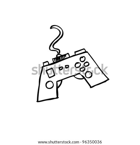 game console , gadget and joypad cartoon doodle, vector illustration