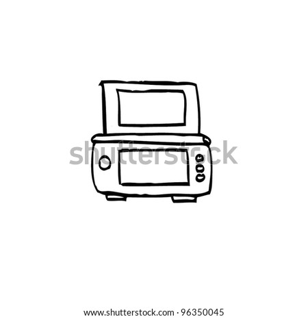 game console , gadget and joypad cartoon doodle, vector illustration