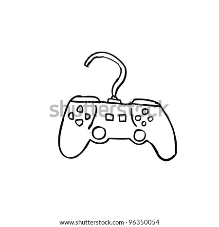 game console , gadget and joypad cartoon doodle, vector illustration
